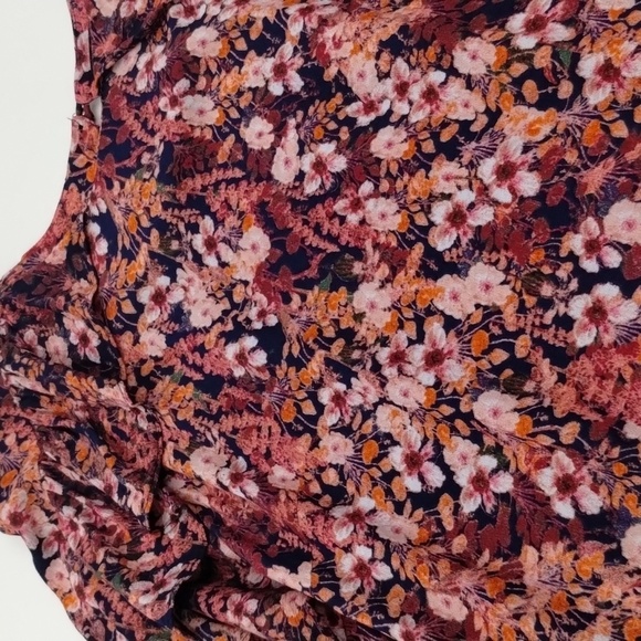 H&M women's size 6 floral fitted dress ruffle long sleeve lined - Picture 6 of 12